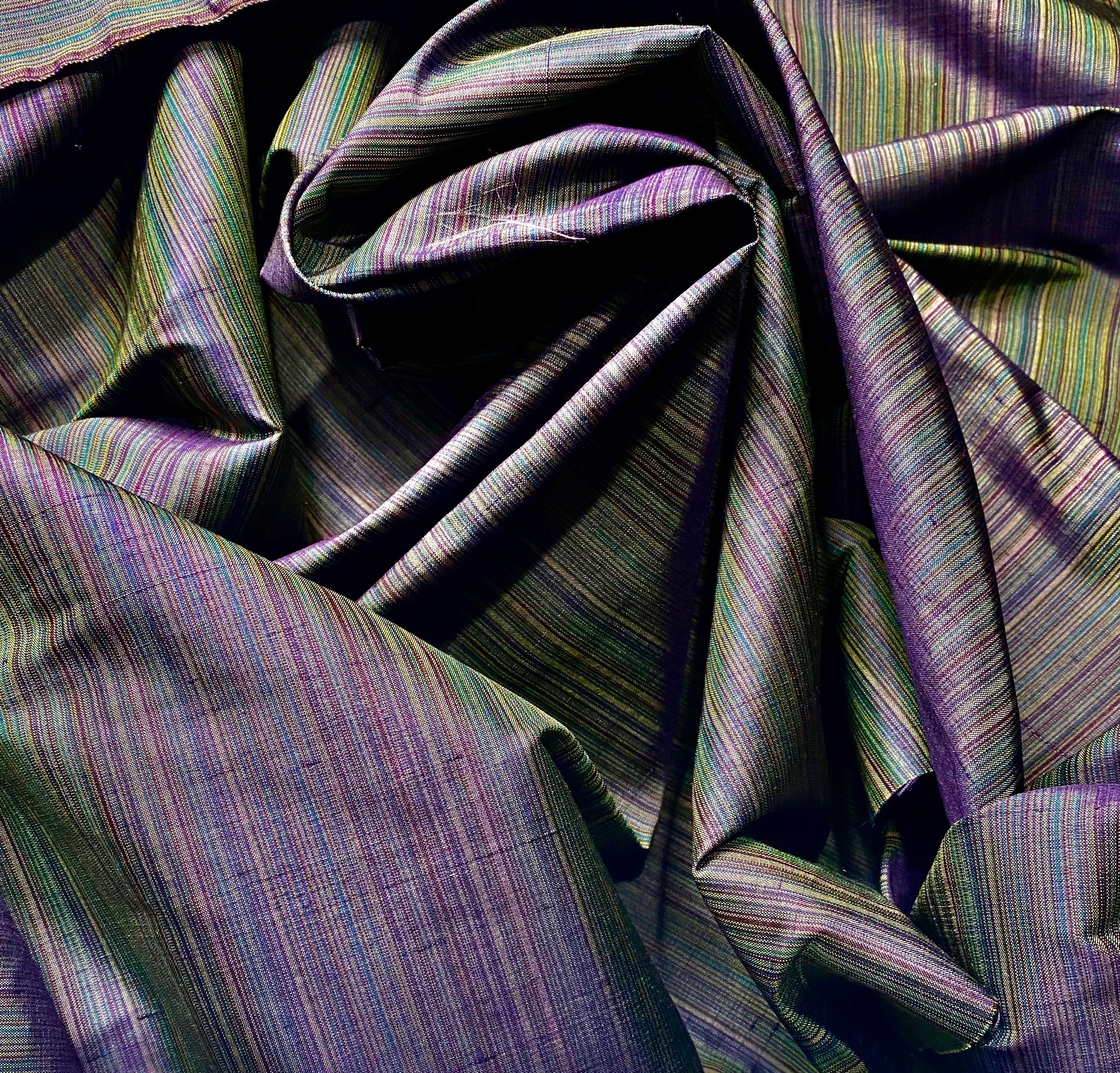 NEW Lady Morgan 100% Silk Dupioni Pintuck Diamond Dark Purple Fabric