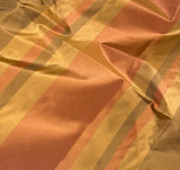 NEW Lady Gratis 100% Silk Taffeta Fabric Gold and Pink Stripes SB_1_29 - Fancy Styles Fabric Pierre Frey Lee Jofa Brunschwig & Fils