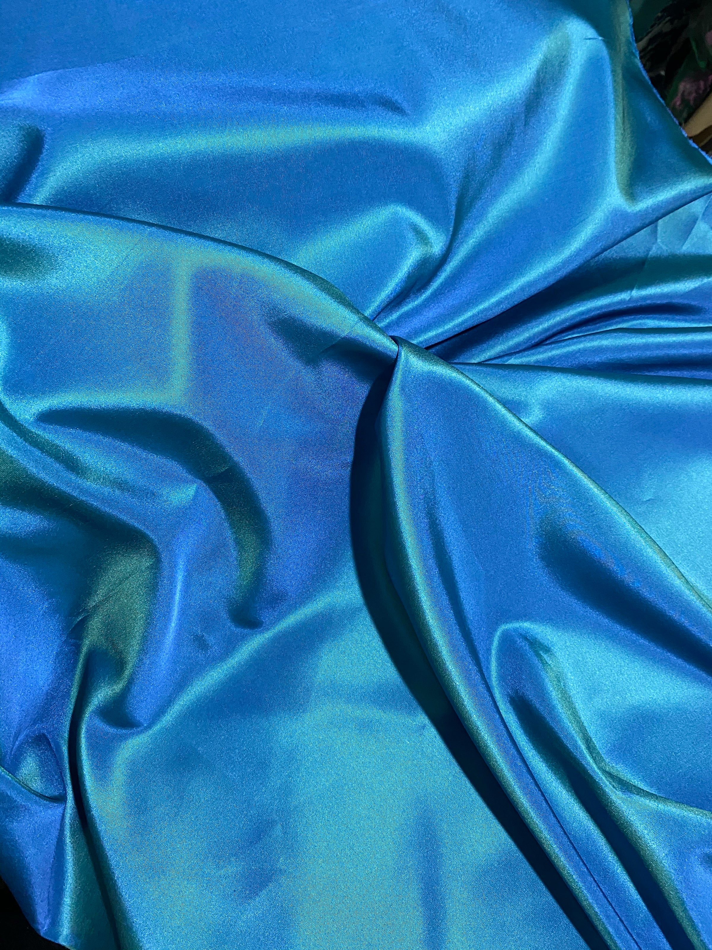 Aquamarine Silk Taffeta - Renaissance Fabrics