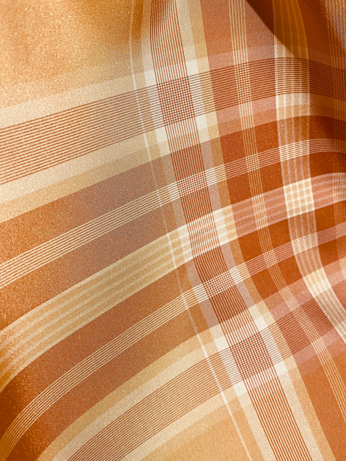 NEW Lady Pippy 100% Silk Taffeta Peach Plaid Fabric SB_6_34 - Fancy Styles Fabric Pierre Frey Lee Jofa Brunschwig & Fils