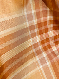 NEW Lady Pippy 100% Silk Taffeta Peach Plaid Fabric SB_6_34 - Fancy Styles Fabric Pierre Frey Lee Jofa Brunschwig & Fils