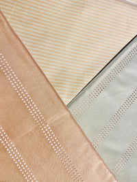 NEW Lady Bernadette 100% Silk Taffeta Fabric with 1/8” Peach and Butter Yellow Stripes SB_8_44 - Fancy Styles Fabric Pierre Frey Lee Jofa Brunschwig & Fils