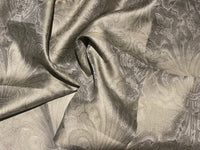 NEW Queen Lita 100% Silk Jacquard Lightweight Paisley Fabric - Grey- SB_8_4 - Fancy Styles Fabric Pierre Frey Lee Jofa Brunschwig & Fils