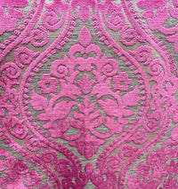 NEW Sir Sanders Novelty Burnout Medallion Chenille Velvet Fabric - Fuchsia Pink - Fancy Styles Fabric Pierre Frey Lee Jofa Brunschwig & Fils