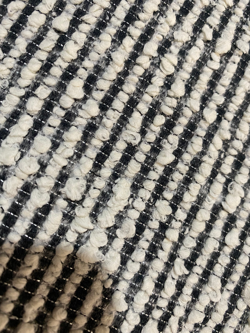 NEW Count Yorkshire Designer Heavyweight Boucle Upholstery Fabric in White and Black Melange