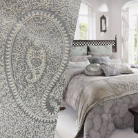 NEW Queen Marley Satin Paisley Jacquard Fabric- Upholstery & Drapery- Grey - Fancy Styles Fabric Pierre Frey Lee Jofa Brunschwig & Fils