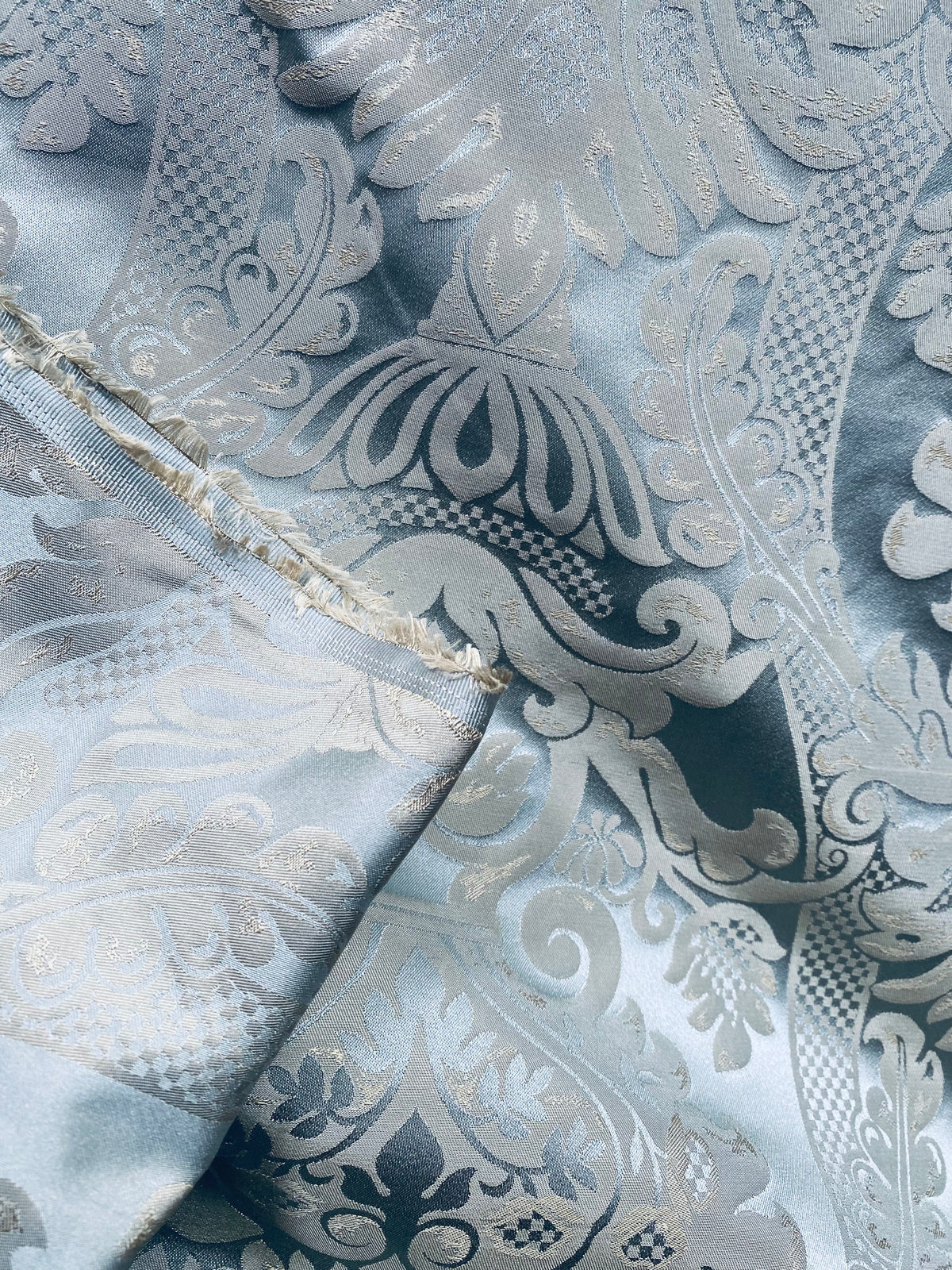 NEW Lord Hamilton Novelty Floral Embroidered 100% Silk Taffeta Fabric in Blue - Fancy Styles Fabric Pierre Frey Lee Jofa Brunschwig & Fils