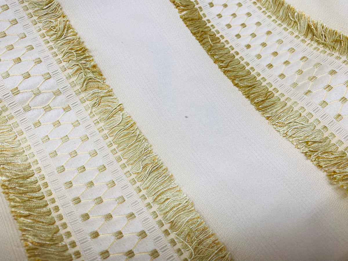 NEW Queen Talia Italian Novelty Neoclassical Tassel Dot Fabric - Parchment - Fancy Styles Fabric Pierre Frey Lee Jofa Brunschwig & Fils