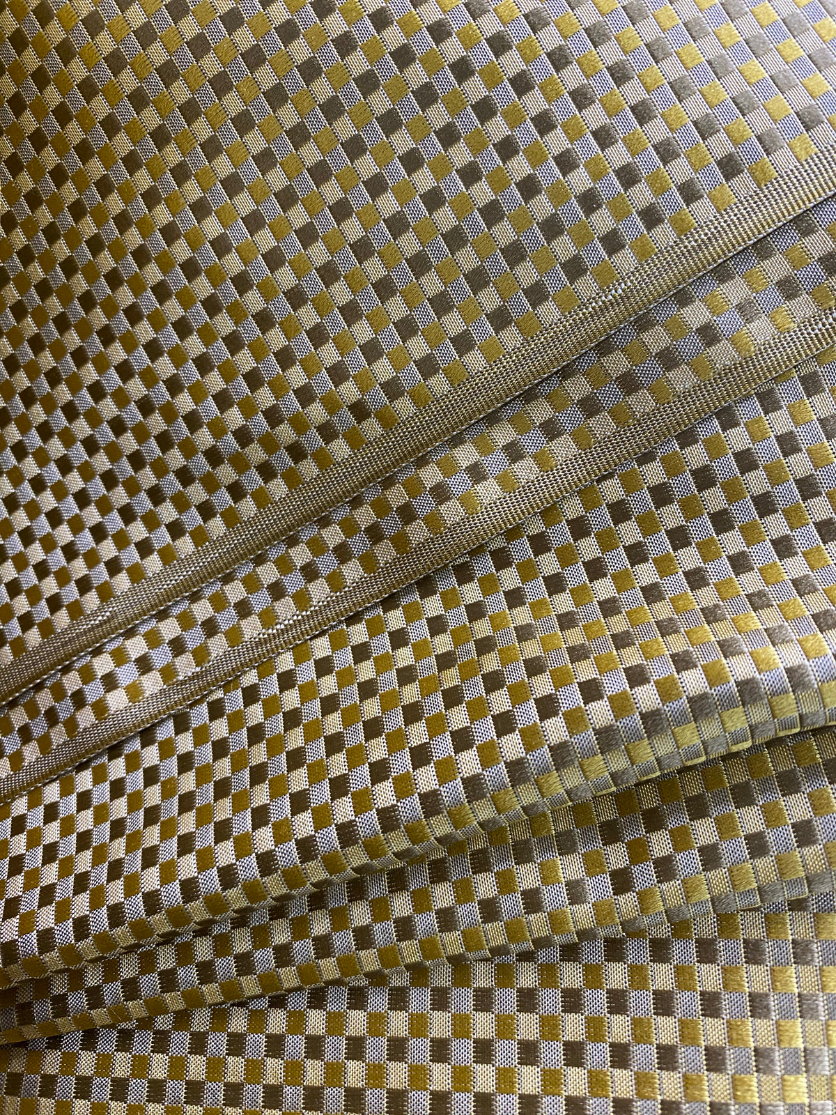 NEW Queen Alyssa 100% Silk Taffeta Basketweave Motif Fabric - Yellow - Fancy Styles Fabric Pierre Frey Lee Jofa Brunschwig & Fils