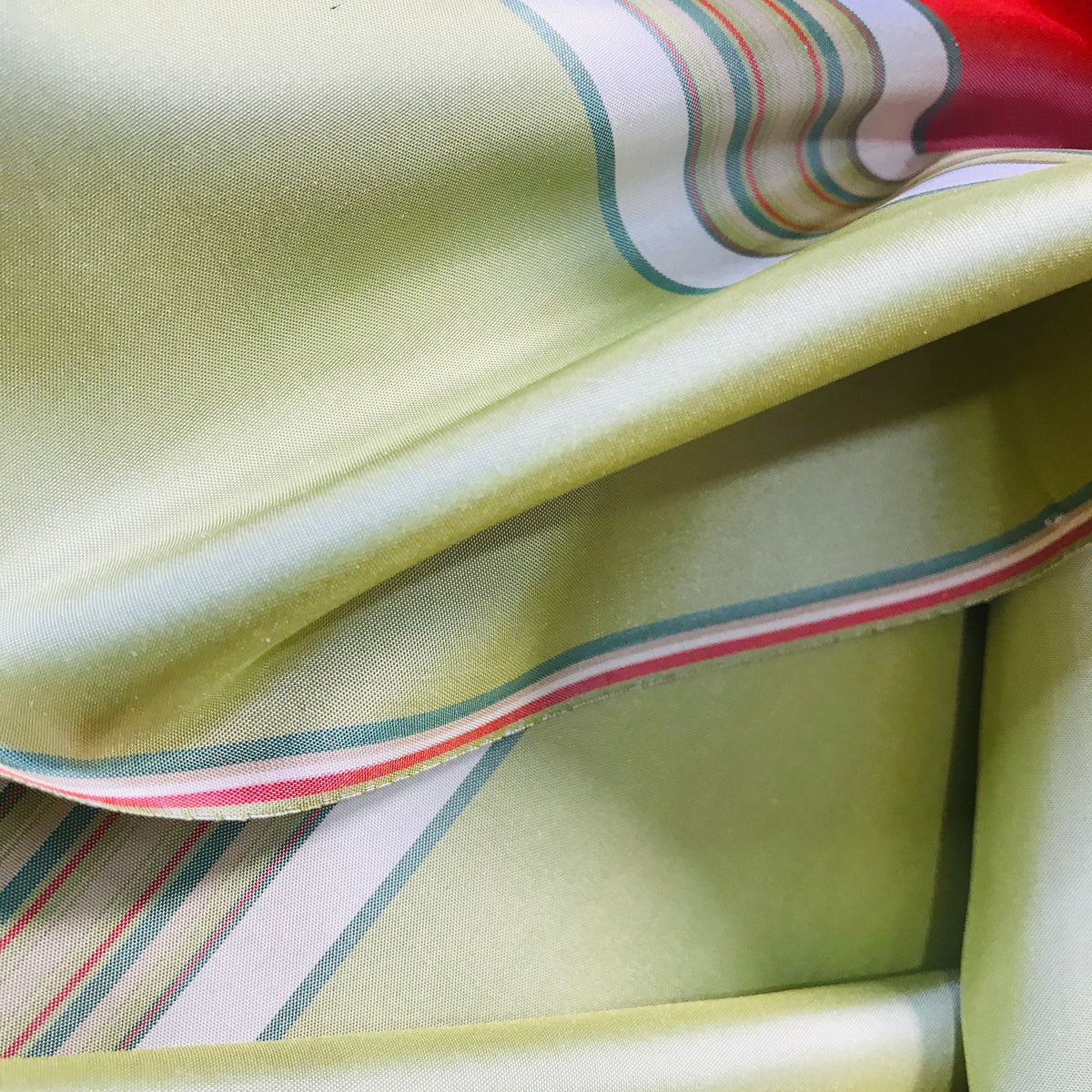 NEW Lady Sophia 100% Silk Taffeta Fabric - Pink And Green Stripe - Fancy Styles Fabric Pierre Frey Lee Jofa Brunschwig & Fils