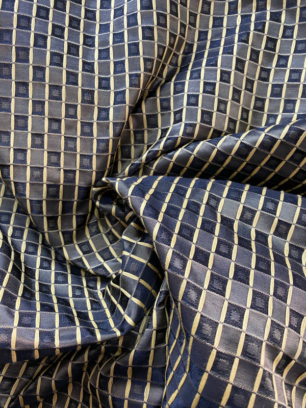 NEW Queen Angelina- 100% Silk Fabric with Black and Gold Honeycomb Motif - Fancy Styles Fabric Pierre Frey Lee Jofa Brunschwig & Fils
