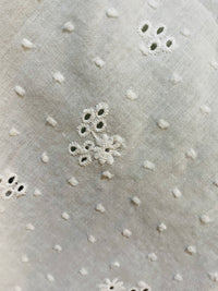 NEW! Miss Miranda 100% Cotton Swiss Dot & Eyelet Fabric- White - Fancy Styles Fabric Pierre Frey Lee Jofa Brunschwig & Fils