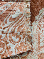 NEW! Lady Lora Chenille Velvet Burnout Medallion Upholstery Fabric- Pink