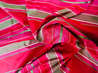 NEW! Prince Francis 100% Silk Taffeta Ribbon Stripe Fabric - Fuchsia- SB_1_26 - Fancy Styles Fabric Pierre Frey Lee Jofa Brunschwig & Fils