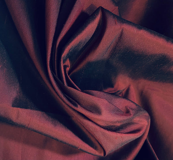 NEW Duchess Mable 100% Silk Dupioni - Solid Burgundy with Black Iridescence Fabric SS_5 - Fancy Styles Fabric Pierre Frey Lee Jofa Brunschwig & Fils