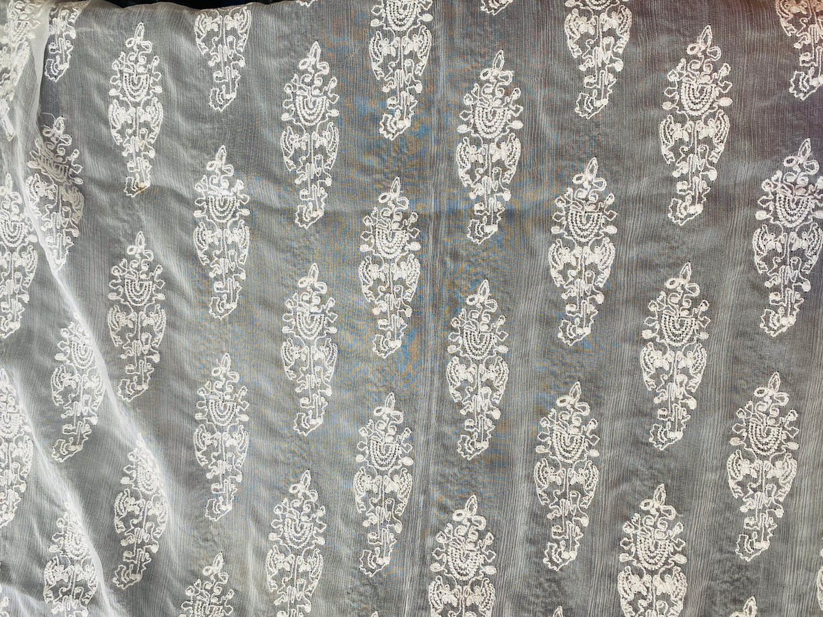 NEW Lady Di Novelty Bridal Couture 100% Silk Crinkle Chiffon Lace Fabric - Fancy Styles Fabric Pierre Frey Lee Jofa Brunschwig & Fils