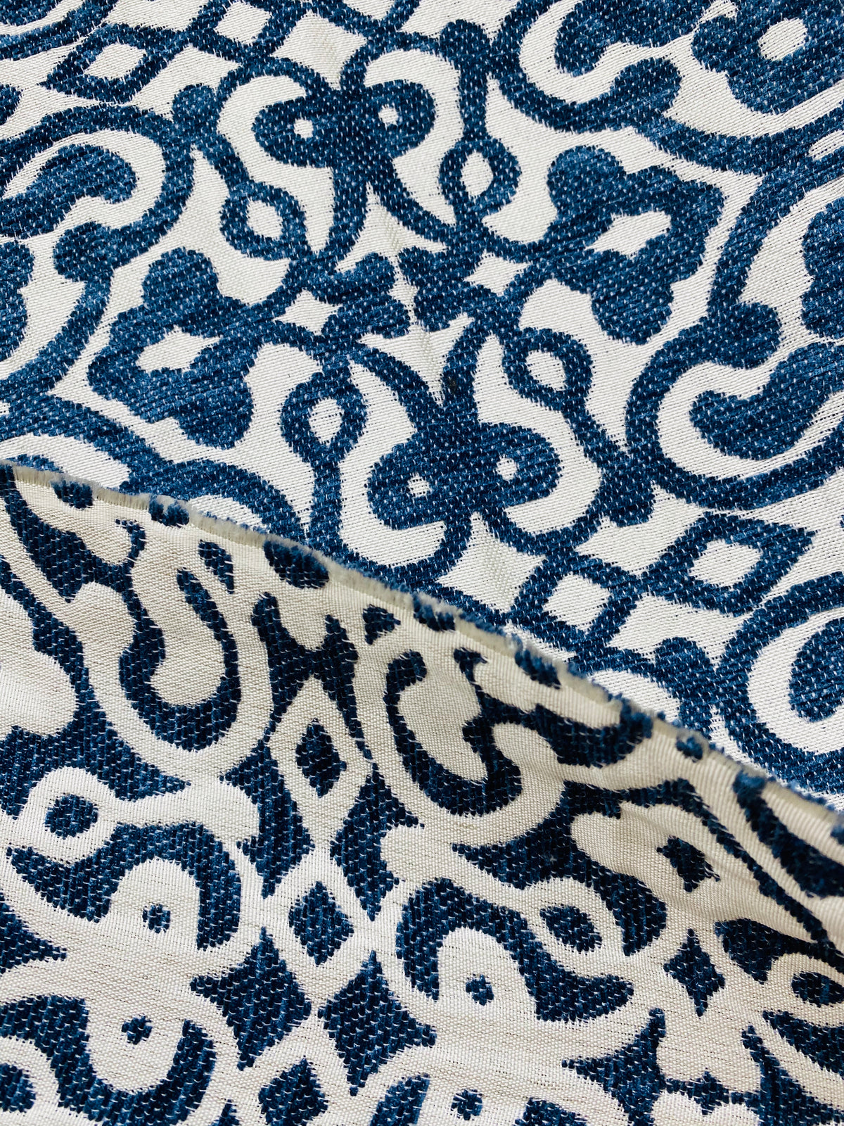NEW! Duchess Eve Antique Inspired French Burnout Chenille Medallion Velvet Fabric- Blue - Fancy Styles Fabric Pierre Frey Lee Jofa Brunschwig & Fils