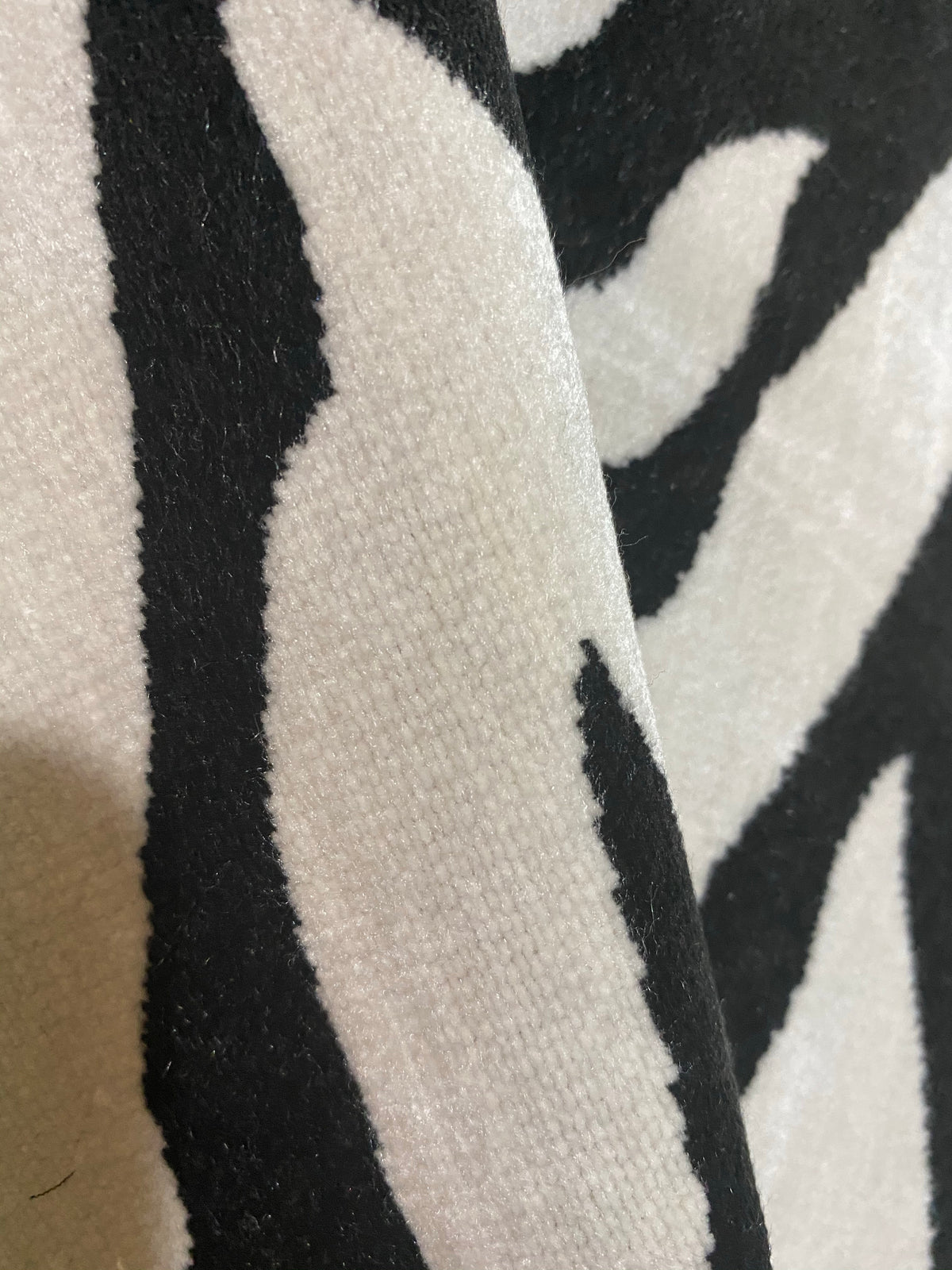NEW Baroness Matilda Novelty Upholstery Platinum and Black Zebra Velvet- Made in Italy - Fancy Styles Fabric Pierre Frey Lee Jofa Brunschwig & Fils