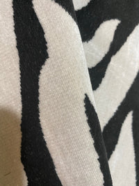 NEW Baroness Matilda Novelty Upholstery Platinum and Black Zebra Velvet- Made in Italy - Fancy Styles Fabric Pierre Frey Lee Jofa Brunschwig & Fils
