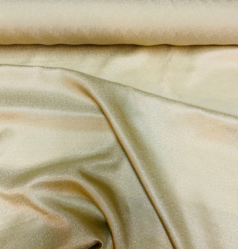 NEW! 2.5 Yard Remnant! Designer 100% Silk Textured Gold Charmeuse Fabric - Fancy Styles Fabric Pierre Frey Lee Jofa Brunschwig & Fils