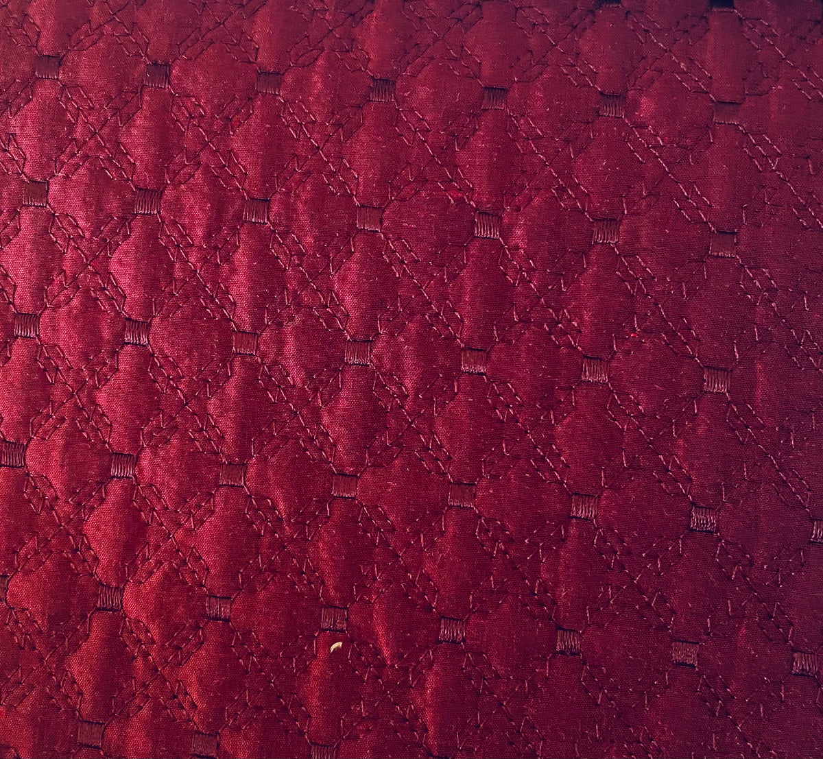 NEW Princess Amy 100% Silk Designer Wine Red Quilted Fabric- SB_4_12 - Fancy Styles Fabric Pierre Frey Lee Jofa Brunschwig & Fils