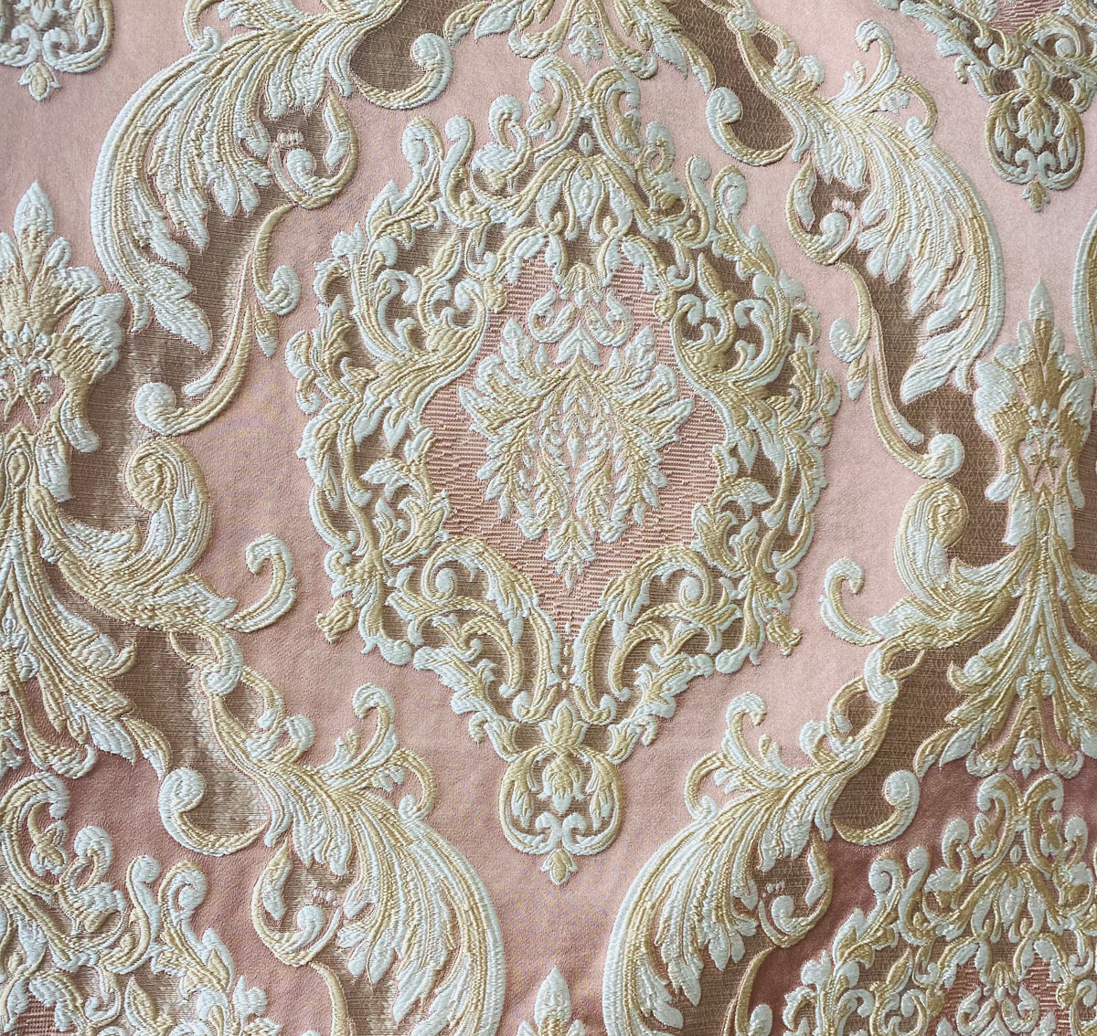 NEW Queen Marianna Novelty Ritz Neoclassical Brocade Satin Fabric - Light Pink - Fancy Styles Fabric Pierre Frey Lee Jofa Brunschwig & Fils