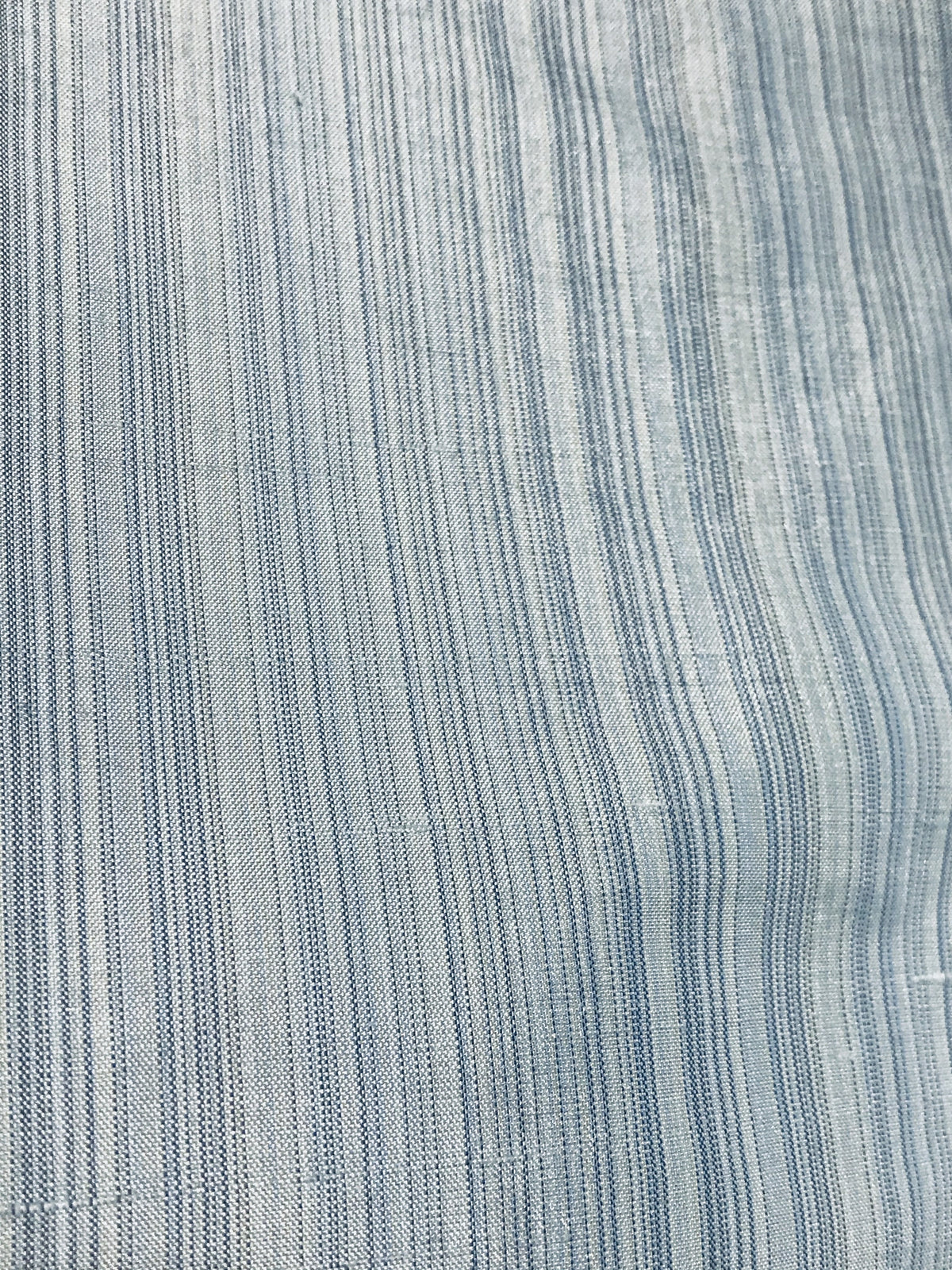 DEAL! Lady Bridgette Designer 100% Silk Dupioni Subtle Pastel Blue Stripes - Fancy Styles Fabric Pierre Frey Lee Jofa Brunschwig & Fils