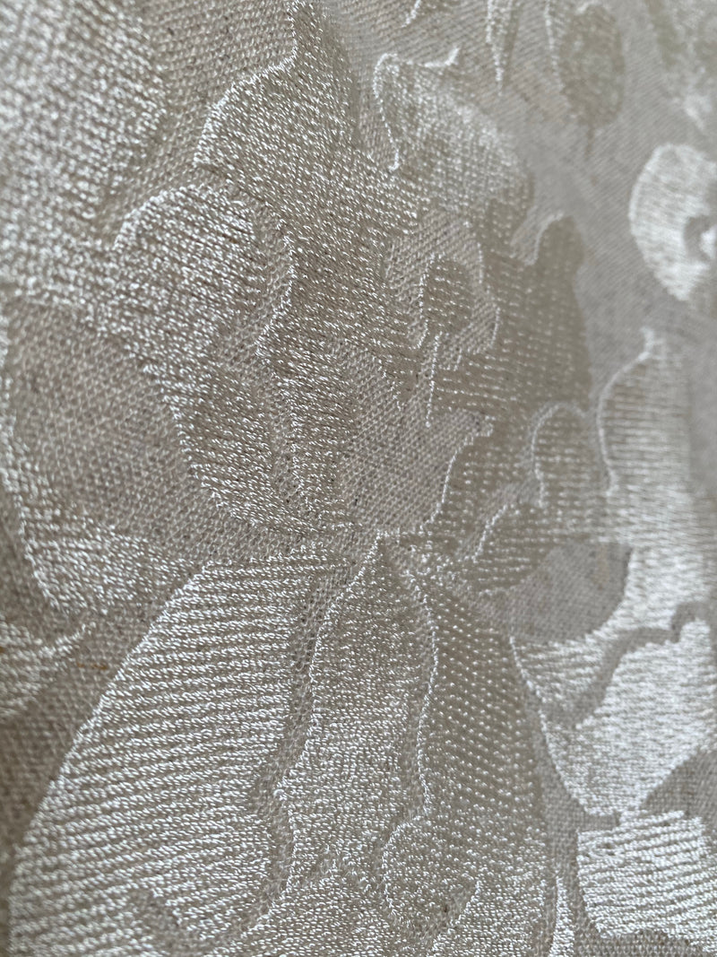 NEW! Duchess Dolly Novelty Imported 100% Linen Damask Fabric - Smoke and Cream Colorway - Fancy Styles Fabric Pierre Frey Lee Jofa Brunschwig & Fils
