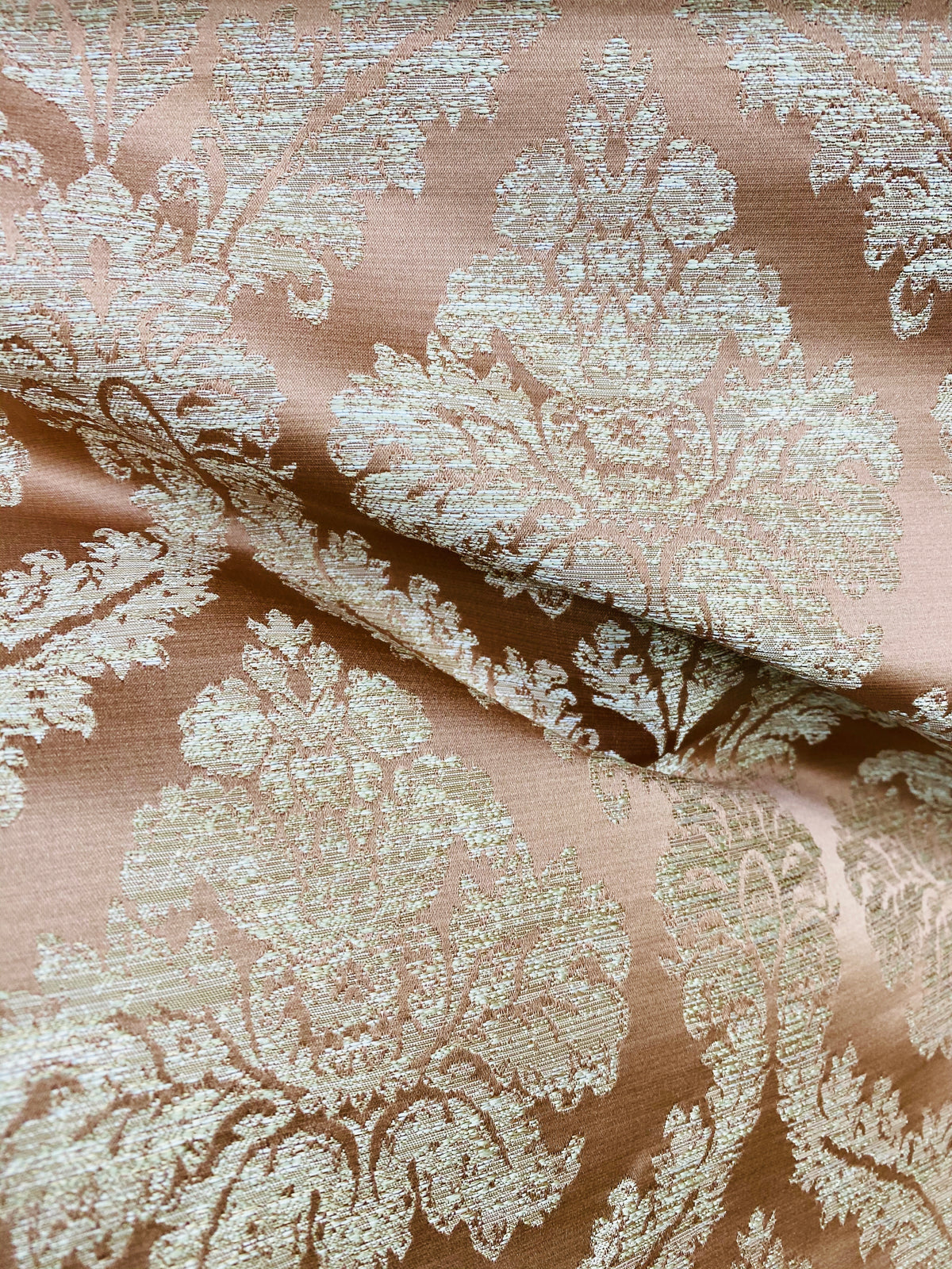 NEW! Princess Penelope Brocade Medallion Fabric- Salmon Pink - Fancy Styles Fabric Pierre Frey Lee Jofa Brunschwig & Fils