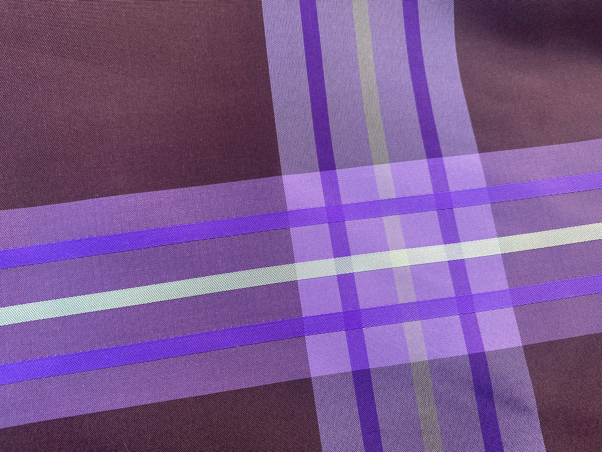 NEW Lady Alexandra 100% Silk Taffeta Brown Purple Plaid Tartan Fabric SB_1_14 - Fancy Styles Fabric Pierre Frey Lee Jofa Brunschwig & Fils
