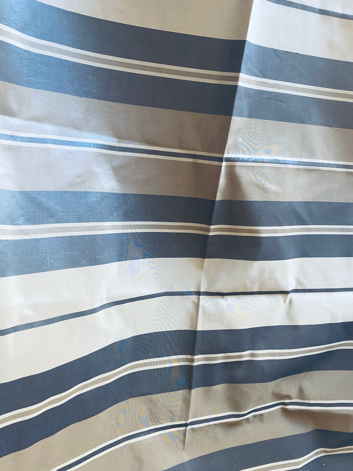 NEW Lady Jennella 100% Silk Taffeta Drapery Fabric - Stripe Grey and Gold SB_1_17 - Fancy Styles Fabric Pierre Frey Lee Jofa Brunschwig & Fils