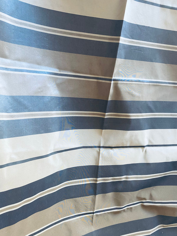 NEW Lady Jennella 100% Silk Taffeta Drapery Fabric - Stripe Grey and Gold SB_1_17 - Fancy Styles Fabric Pierre Frey Lee Jofa Brunschwig & Fils