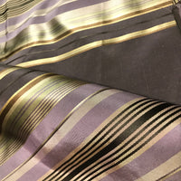 NEW Lady Sarah Designer 100% Silk Taffeta Dupioni Stripes Fabric - Purple Gold 55” Wide - Fancy Styles Fabric Pierre Frey Lee Jofa Brunschwig & Fils