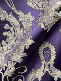 NEW Lord Tustin Brocade Upholstery & Drapery Satin Damask Fabric - Purple - Fancy Styles Fabric Pierre Frey Lee Jofa Brunschwig & Fils