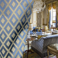 NEW Sir Brandon Satin Burnout Diamond Drapery Upholstery Fabric - Sky Blue - Fancy Styles Fabric Pierre Frey Lee Jofa Brunschwig & Fils
