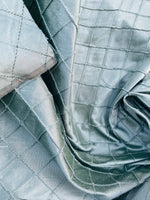 NEW Lady Morgan 100% Silk Dupioni with Pintuck Diamond Motif Fabric in Real Duck Egg SB_5_30