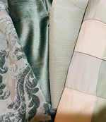 NEW Sir Ronan 100% Silk Fabric with Striped Embroidery Detail- Sage-Aqua Green - Fancy Styles Fabric Pierre Frey Lee Jofa Brunschwig & Fils