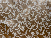 NEW Sir Smith Satin Swirl Leaf Motif Upholstery & Decorating Fabric- Gold - Fancy Styles Fabric Pierre Frey Lee Jofa Brunschwig & Fils