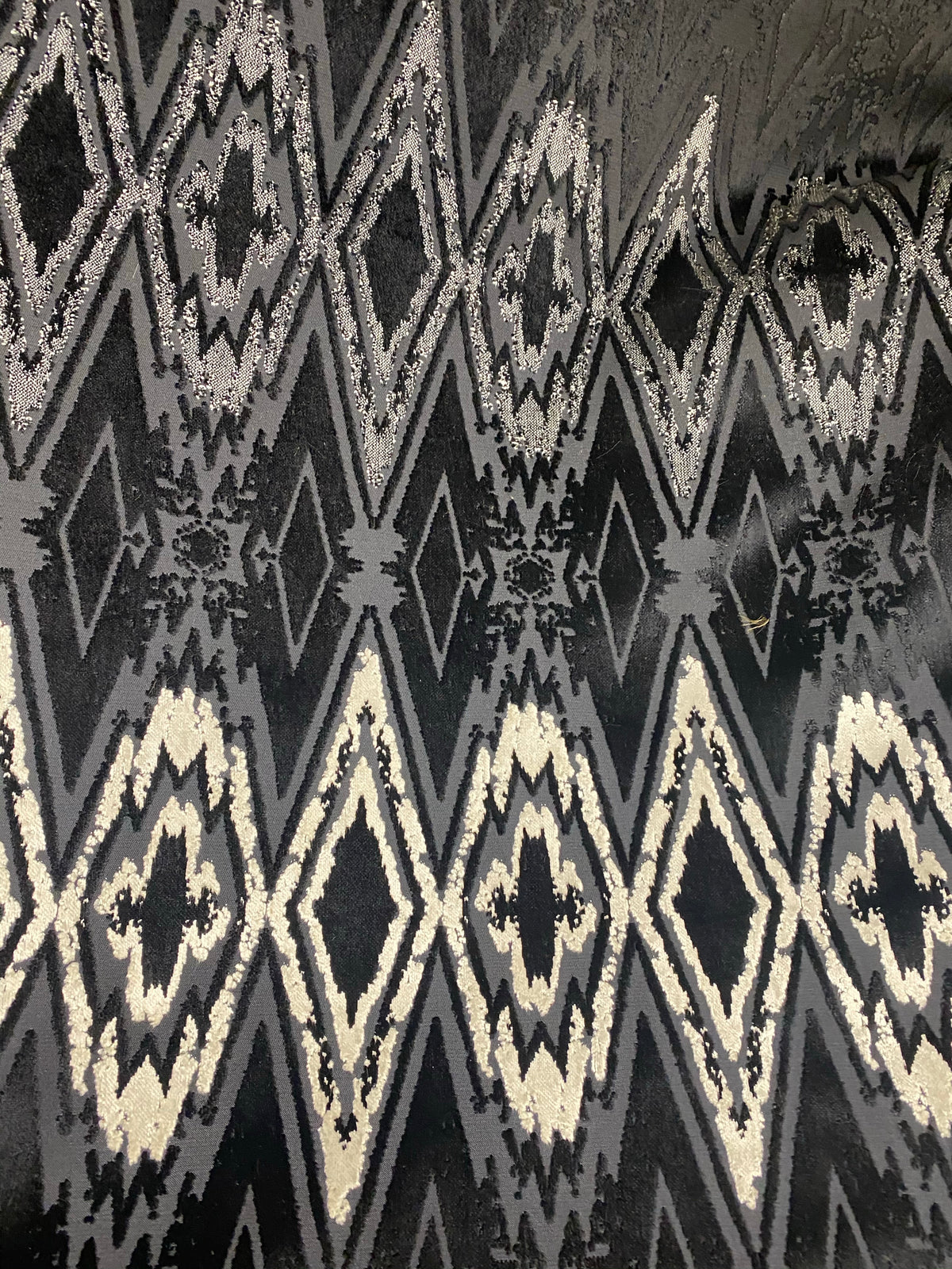 NEW! Prince Vanny Zig Zag Upholstery Chenille Fabric- Black and Grey - Fancy Styles Fabric Pierre Frey Lee Jofa Brunschwig & Fils