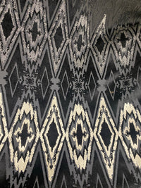 NEW! Prince Vanny Zig Zag Upholstery Chenille Fabric- Black and Grey - Fancy Styles Fabric Pierre Frey Lee Jofa Brunschwig & Fils