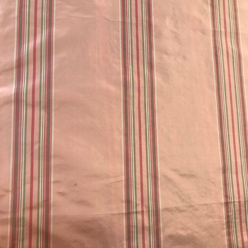 NEW Princess Josephine Designer 100% Silk Taffeta Stripes Fabric - Pink 55” Wide - Fancy Styles Fabric Pierre Frey Lee Jofa Brunschwig & Fils