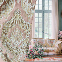 NEW Queen Marianna Novelty Ritz Neoclassical Brocade Satin Fabric - Light Pink - Fancy Styles Fabric Pierre Frey Lee Jofa Brunschwig & Fils