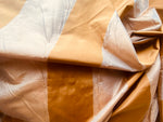 NEW Designer 100% Silk Dupioni Stripes Fabric -Orange Gold & Icy Pink- 55” Wide BTY