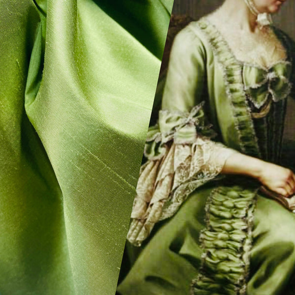 NEW Duchess Mable Designer 100% Silk Dupioni Fabric in Solid Leaf Green - Fancy Styles Fabric Pierre Frey Lee Jofa Brunschwig & Fils