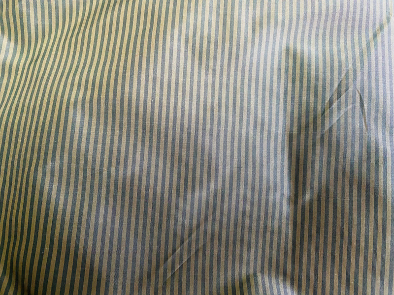 NEW Lady Bernadette 100% Silk Taffeta Fabric with 1/8” Grey and Gold Pinstripes SB_8_51