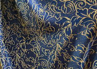 NEW Designer Velvet Chenille Burnout Upholstery Fabric - Blue & Peach- Upholstery - Fancy Styles Fabric Pierre Frey Lee Jofa Brunschwig & Fils