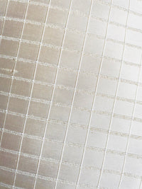 NEW Duchess Jenna 100% Silk Taffeta Fabric- Bone White with Embroidered Squares- SB_6_1 - Fancy Styles Fabric Pierre Frey Lee Jofa Brunschwig & Fils