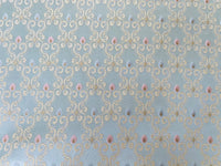 NEW Queen Chantal Novelty Ritz Neoclassical Brocade Dot Satin Fabric - Louis Blue - Fancy Styles Fabric Pierre Frey Lee Jofa Brunschwig & Fils