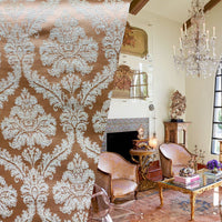 NEW! Princess Penelope Brocade Medallion Fabric- Salmon Pink - Fancy Styles Fabric Pierre Frey Lee Jofa Brunschwig & Fils