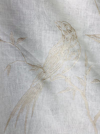 NEW! Miss Carolina Novelty Crewel Birds Floral Embroidery Linen Inspired Fabric - Fancy Styles Fabric Pierre Frey Lee Jofa Brunschwig & Fils